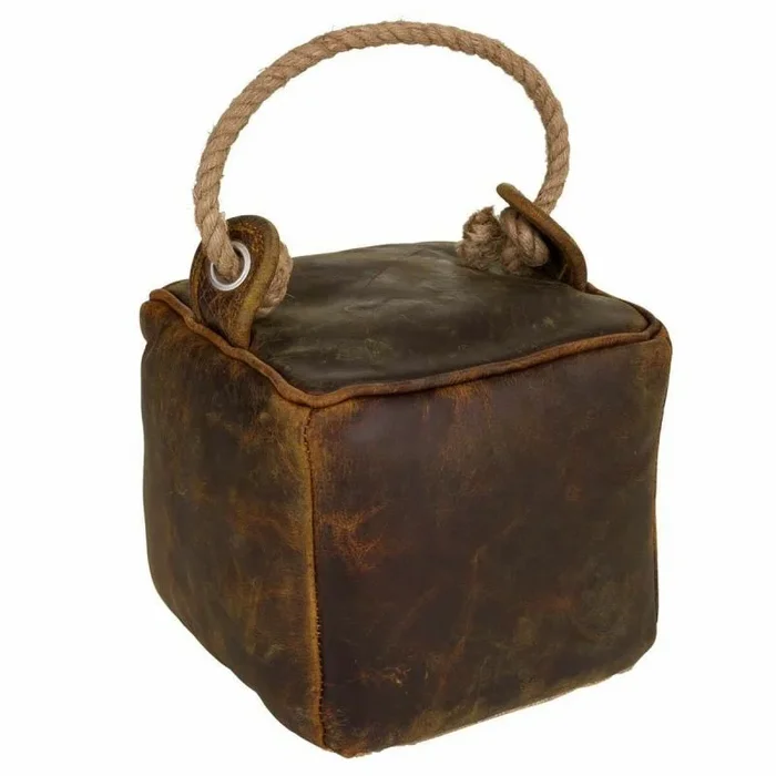 Tope de puerta alexandra house living yute cuero 20 x 20 x 20 cm