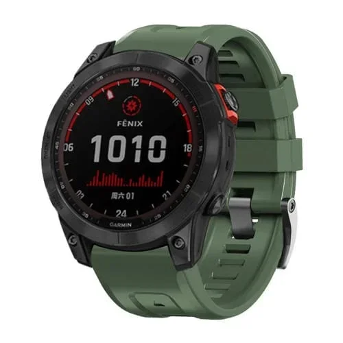 Tornillo Correa Reloj de Silicona Garmin Forerunner 965 955 945 935 con Hebilla Acero (Verde Militar)