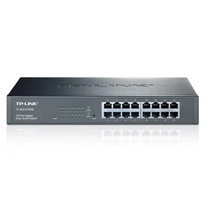 TP-Link 16-Puertos Gigabit Ethernet Fácil Gestión Inteligente Switch| Plus no gestionable | Plug and Play | Desktop/Montaje en rack | Carcasa Metálica| Sin ventilador| Vitalicia limitada (TL-SG1016DE)