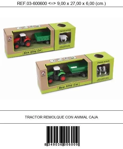 Tractor remolque con animal caja
