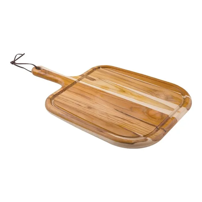 TRAMONTINA – Tabla Provence, para Steak, en Madera Teca y Acabado en Aceite Mineral, para Cortar y Servir, Diseño Moderno y Práctico, con Mango, Tamaño de 40 x 27 x 1,8 cm
