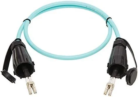 Tripp Lite N820-01M-IND Cable Patch de Fibra Industrial Dúplex Multimodo 50/125 OM3 de 10Gb Rígido (LC/LC) – IP68, Aguamarina, 1M 3.28 pies
