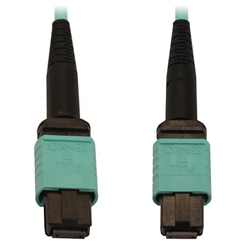 Tripp Lite N844B-10M-12-P Cable de Fibra Óptica Multimodo 50µm / 125µm OM3 40G / 100G / 400G (12F MTP/MPO-PC H/H), LSZH, Aguamarina, 10 m 32.8 pies