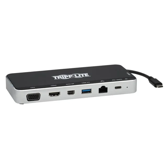 Tripp Lite U442-DOCK16-B Estación de Conexión USB, Pantalla Triple – 4K HDMI y mDP, VGA, USB 3.2 Gen 1, Hub USB A y USB C, GbE, Carga PD de 60W, Negro