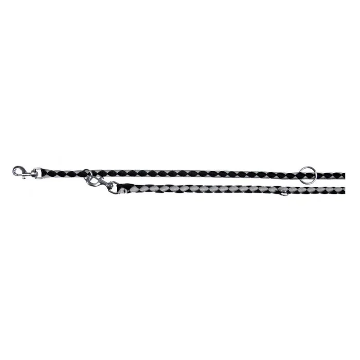 TRIXIE 14351 correa para perro y gato 2 m Negro, Plata Nylon Correa estándar
