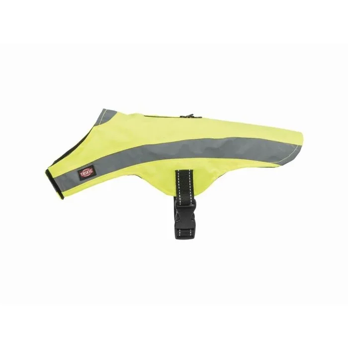 TRIXIE – Chaleco de Seguridad para Perro, Talla XS, Longitud de la Espalda: 30 cm., Amarillo Neon + Reflectante