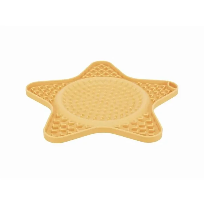 TRIXIE – Mantel para lamer Lick’n’Snack Mascotas, Bandeja para Lamer Silicona, 23,5 cm., Amarillo, Antideslizante, Apto Lavavajillas y Congelador