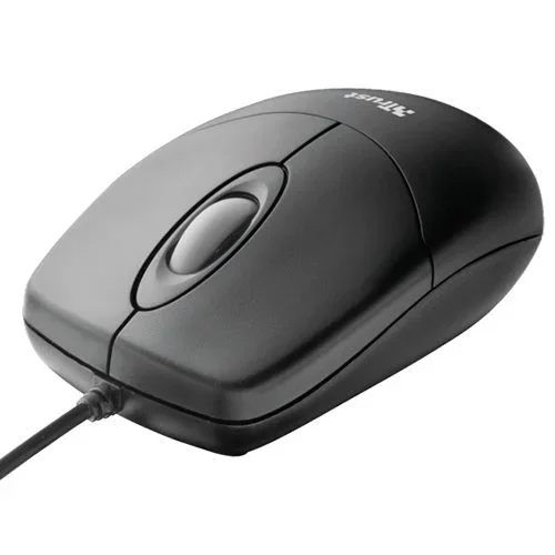 Trust Optical Mouse – Mini ratón óptico con Cable, Negro