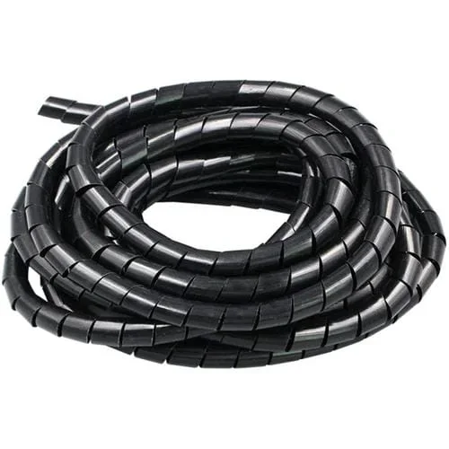 Tubo en Espiral Organizador de Bobinado de Alambre PE 15M Diámetro Nominal 6 mm (Negro)