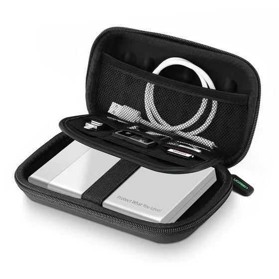 Ugreen 40707 funda para disco duro externo Funda de protección EVA (Etileno Acetato de Vinilo) Negro