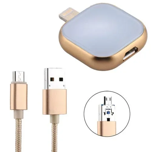 Unidad de Disco Flash Rqw-18S 8 Pines 64 Gb con Cable USB / Micro USB a Micro USB (Oro)