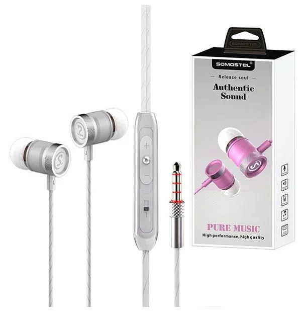 Universal headphones somostel sms-cs03 3.5 in-ear autentic sound bass