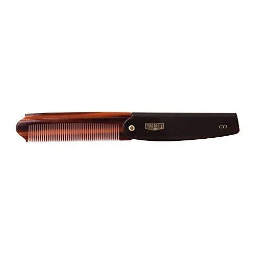 Uppercut Deluxe Peine Abatible CT7 para Hombres, Un Peine de Bolsillo de Concha de Tortuga, Remodela tu Estilo Todo el Día, Adecuado para Estilos de Cabello Largo y Corto