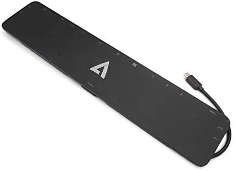 V7 DOCKUCPT01 base para portátil y replicador de puertos Acoplamiento USB 3.2 Gen 1 (3.1 Gen 1) Type-C Negro