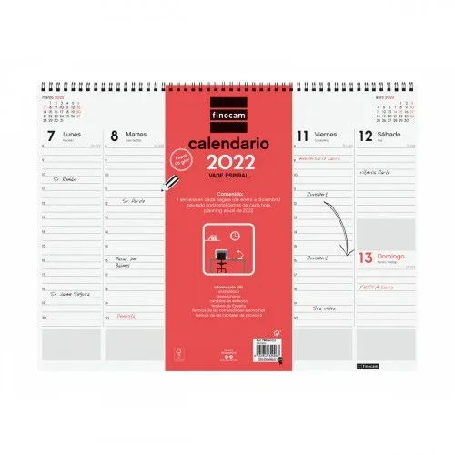 Vade 2022 espiral semana vista 42×31 finocam 780260022