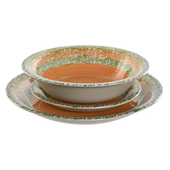 Vajilla Home ESPRIT Naranja Gres 27 x 27 x 2 cm 18 Piezas – Marca: Home ESPRIT – EAN: 8424002125868