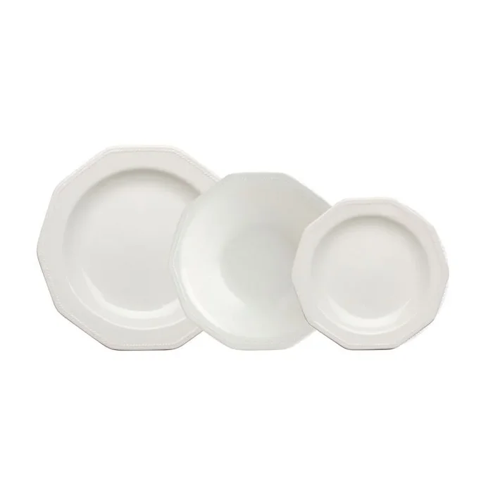 Vajilla queen´s by churchill artic white blanco cerámica 12 piezas