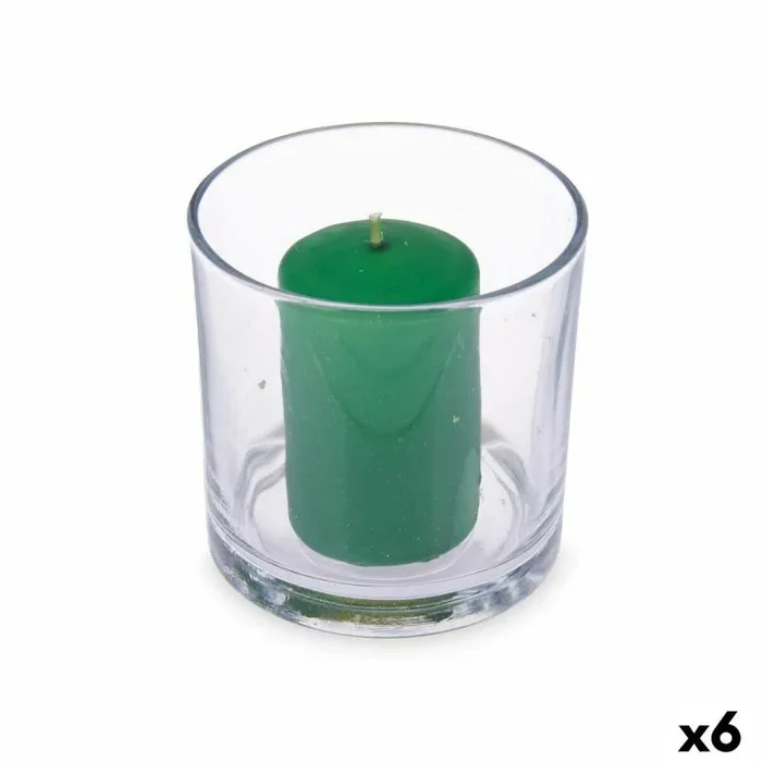Vela perfumada 10 x 10 x 10 cm (6 unidades) vaso bambú