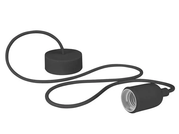 Velleman – Lámpara de techo, diseño de suspensión con cuerda y cristal negro, referencia: LAMPH01B