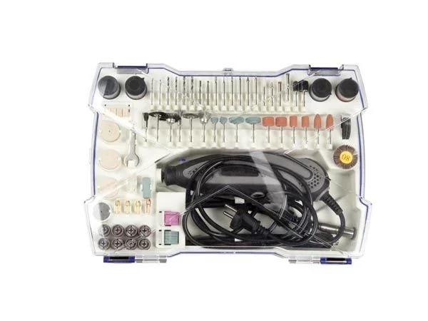 Velleman Multifunctional precision drill, with accessories, 190-piece, for cutting, drilling, engraving, and other craft projects, 135 W, 10000-32000 rpm