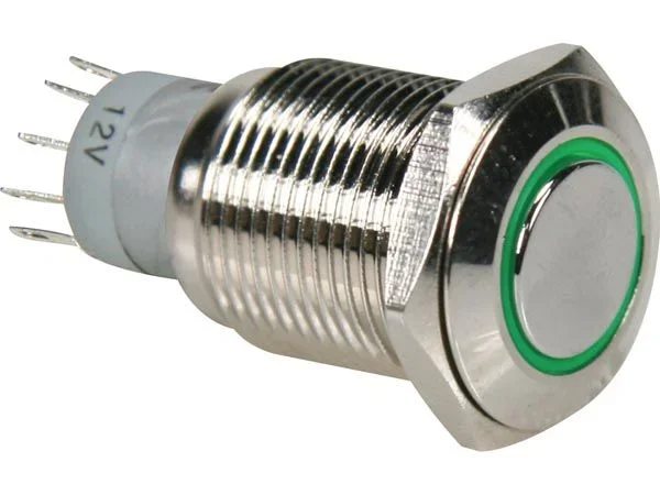 Velleman R1610G SPDT 1NO 1NC – Interruptor redondo metálico con anillo, multicolor