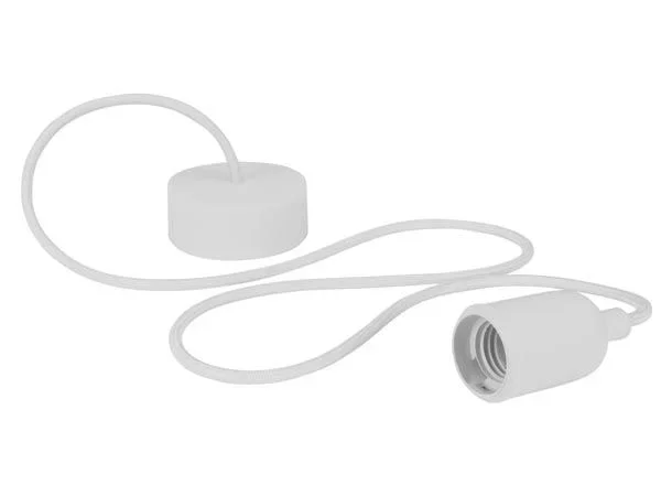 Vellight Suspensión de silicona con cable textil, 100 cm, en altura ajustable, E27, blanco