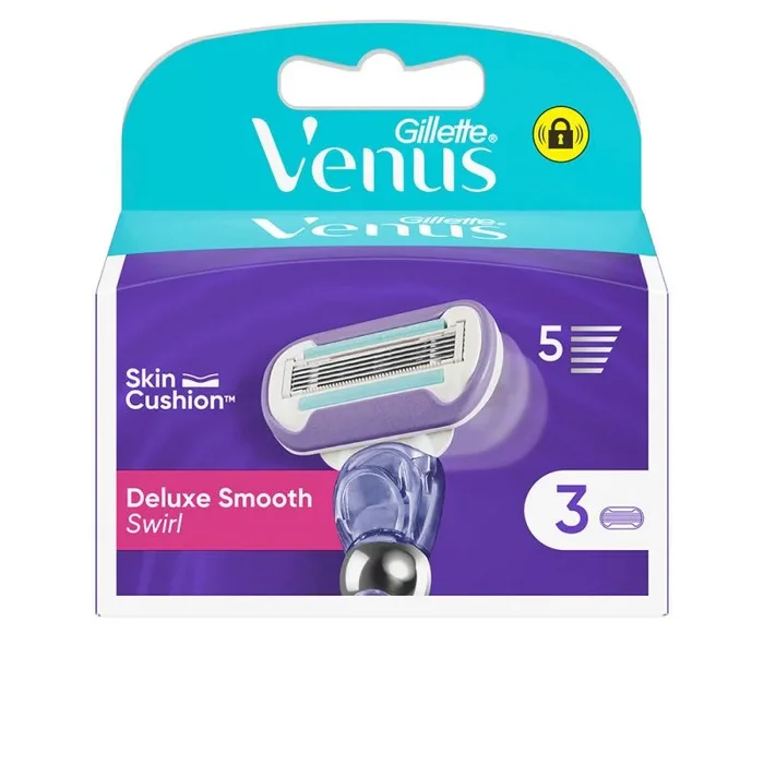 Venus Deluxe Smooth Swirl Cuchillas de Recambio Para Maquinilla de Depilación, 3 Uds