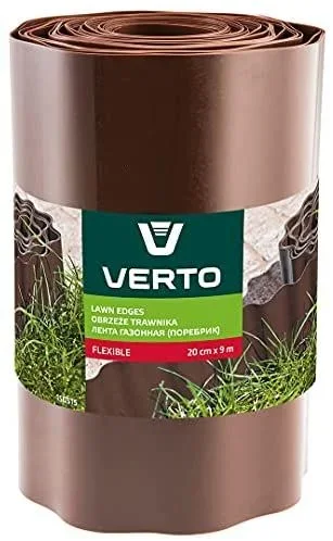Verto Obrzee do trawnikow 20 cm x 9 m brzowe Cercadillo para césped Plástico Marrón