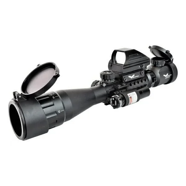 Visor JS-TACTICAL COMBO 3x-9x ZOMM 40mm LENTE CON LASER PUNTO ROJO (JS-COMBO1)