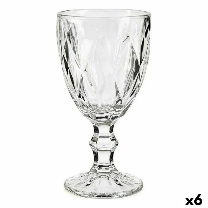 Vivalto Copa de vino R-00817DL/BHA6 Transparente Vidrio 330 ml Diamante (6 Unidades) – Marca EAN: 4899888604419