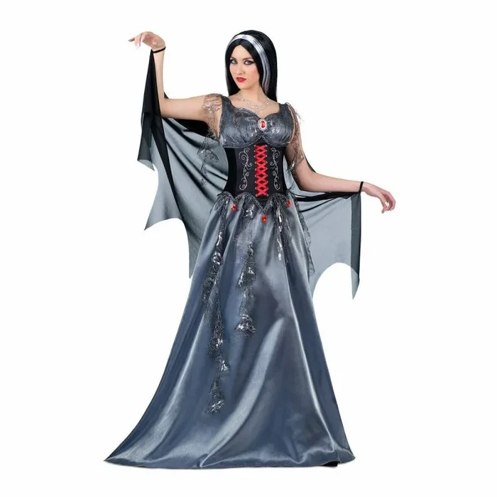 viving Disfraz Vampiresa De Medianoche Vestido, Corsé Y Capa Talla S