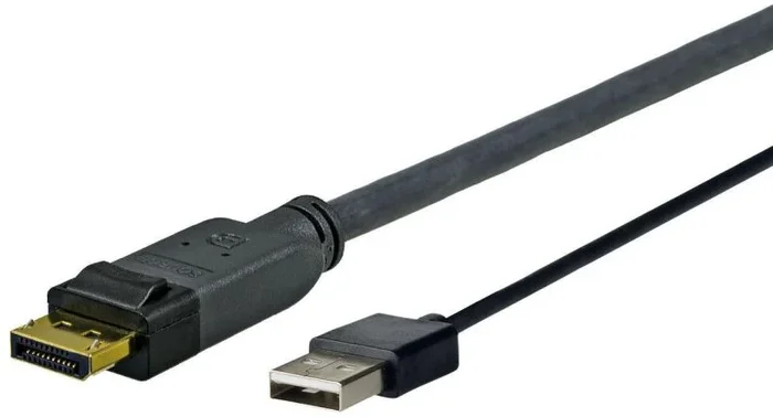 Vivolink – Prodpusb1 1m displayport USB a Negro Adaptador de Cable de vídeo – adaptadores de Cable de vídeo (displayport, USB a, Masculino, Masculino, Negro)