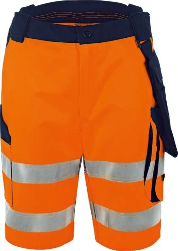 Vizwell Triuso Kontrast Short – Pantalones Cortos de Seguridad Naranja Brillante 62