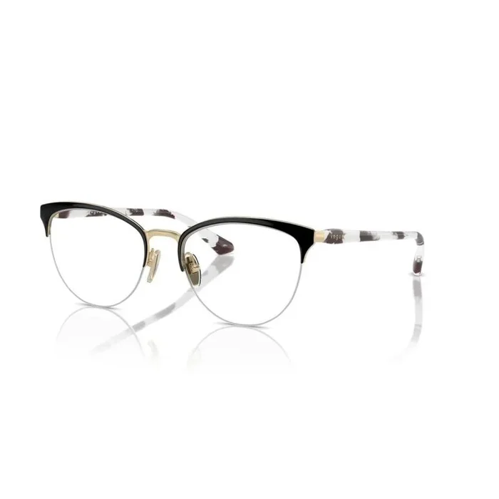 Vogue Eyewear Vo4304 – Marcos ovalados para gafas graduadas para mujer, Lente superior negro/oro pálido/demo, 51 mm