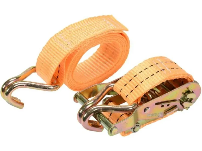 Vorel 82401, correa de fijación para equipaje 2 m, cinturones ajustables para maleta, color naranja, 2 piezas, ideal para asegurar el equipaje durante el transporte.