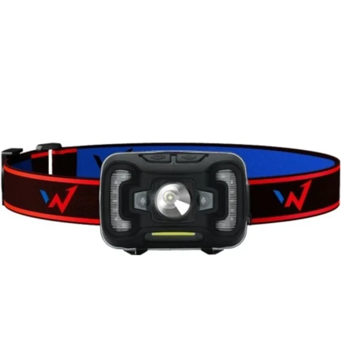 W WONDER FULL ENERGY – Linterna frontal 300 lúmenes, IP44, 5 modos de iluminación, inclinación ajustable hasta 45°, sensor de gesto, recargable. Perfecto para todas las actividades nocturnas.