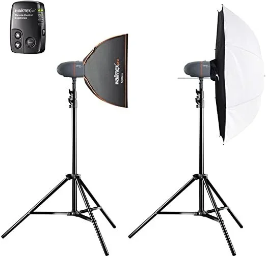 Walimex Set Studioflashes 3.3 unidad de flash para estudio fotográfico 300 Ws 1/2000 s Negro, Gris