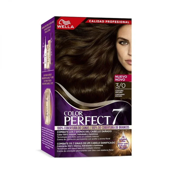 Wella Color Perfect – Tinte de Coloración Permanente para un Cabello Hidratado y Luminoso – Tono Marrón Oscuro