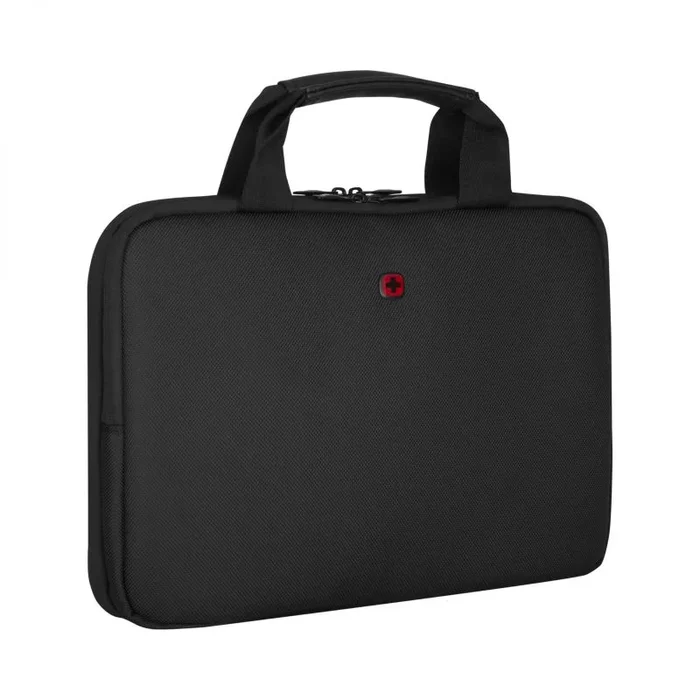 Wenger Guyde 14 Funda de portátil con asas, portátil de hasta 14 «, maletín, 6 l, mujer hombre, oficina viajes negocios universidad, negro, sostenible, 653179