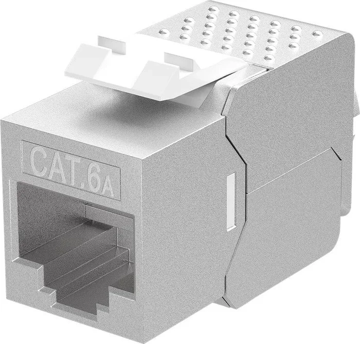 Wentronic 79448 Keystone – Módulo RJ45 (Cat. 6A, STP, Tipo cocodrilo, con Pinza para Montaje sin Herramientas)