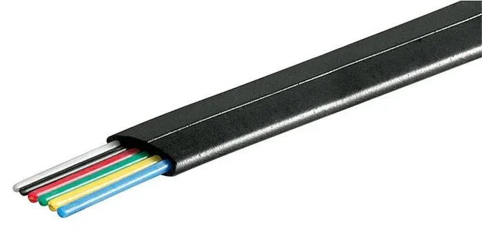 Wentronic Negro 6 núcleos Teléfono Cable Plano 100 m Bobina Negro /