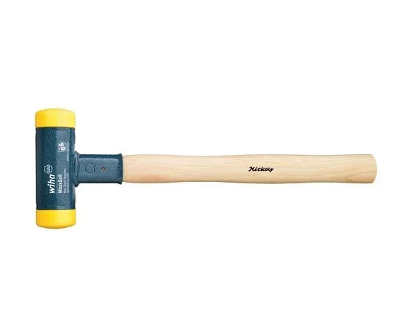 Wiha martillo de cara blanda sin contragolpe con mango de madera hickory, cabezal redondo (02097) 50 mm