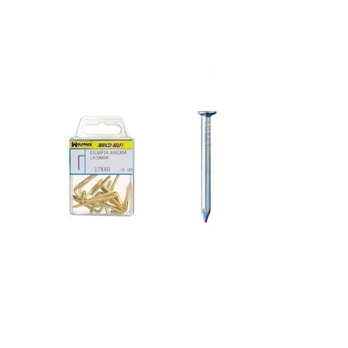 WOLFPACK LINEA PROFESIONAL – Punta Acero Cabeza Plana Zincada 1,50×15 mm. 100 unidades