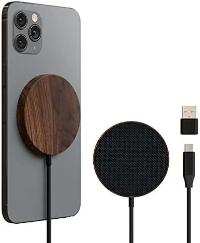 Woodcessories MAGPAD Smartphone Negro, Madera USB Cargador inalámbrico Interior
