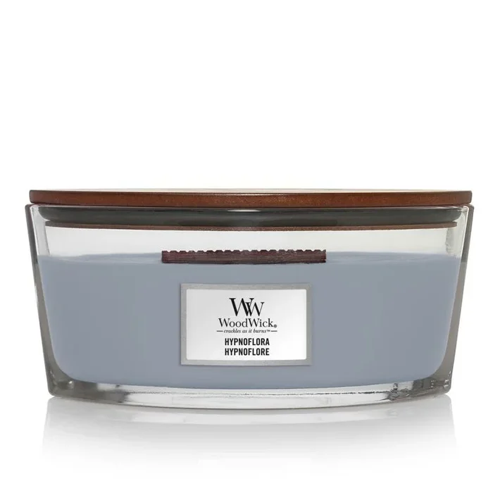 WoodWick Hypnoflora vela Elipse Jazmín, Haba tonka, Pera Lila 1 pieza(s)