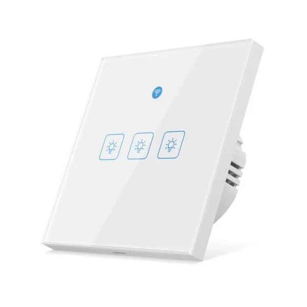 Woolley 3-gang smart wifi ewelink wall touch switch with built-in radar motion sensor (white)