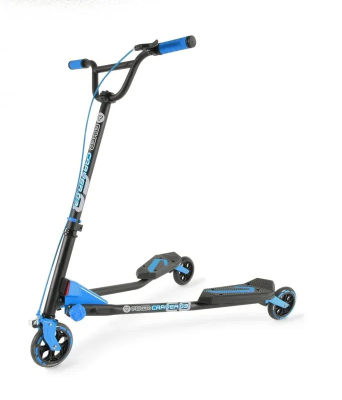 Y-Volution Y Fliker Yvolution-Scooter, diseño de Carver C3, Color Azul, Bebé-Niños, 101056