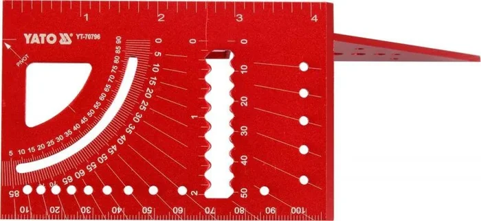YATO, modelo YT-70796, Escuadra, ideal para carpintería, metalurgia y construcción, herramienta profesional de alta precisión y durabilidad.