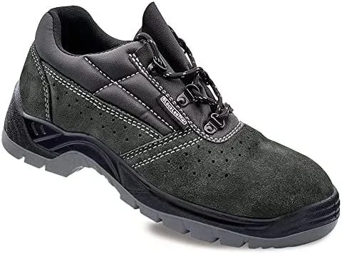 ZAPATOS DE SEGURIDAD PIEL SERRAJE PERFORADA GRIS S1P SRC TALLA 36 BLACKLEATHER