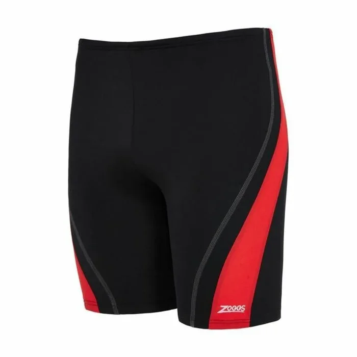 Zoggs Eaton Mid Jammer Bañadores, Negro/Rojo, 46 para Hombre